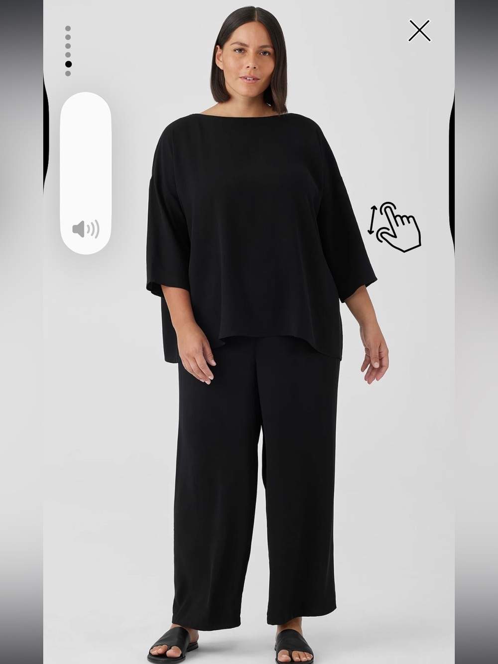 Eileen Fisher Black Wide-Leg Trousers